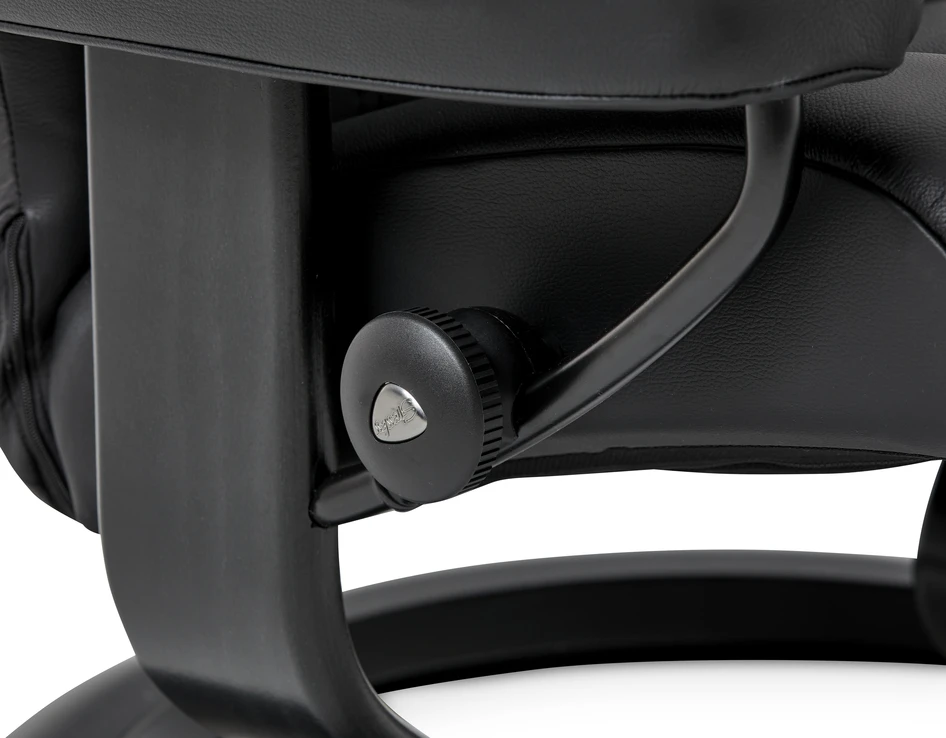 Stressless Consul, medium - Fåtölj med fotpall, medium - Svart