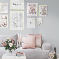 Romantic City - Tavelvägg med guldfärgade ramar - inspiration