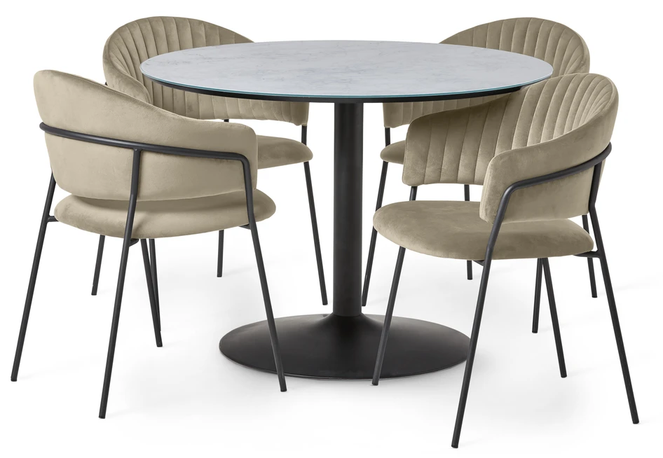 Remo - Matgrupp med 4 karmstolar Sharon - Beige