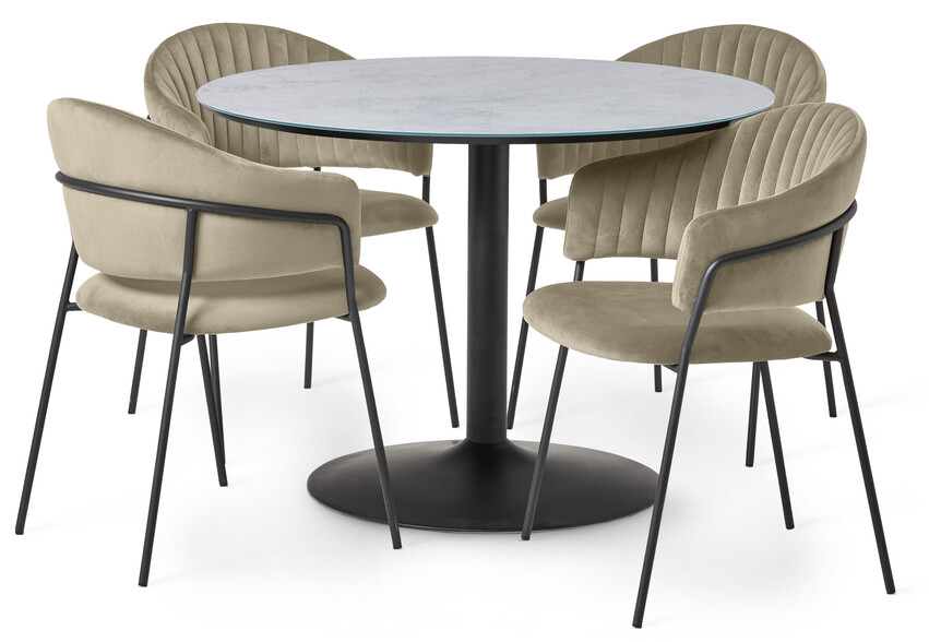 Remo - Matgrupp med 4 karmstolar Sharon - Beige