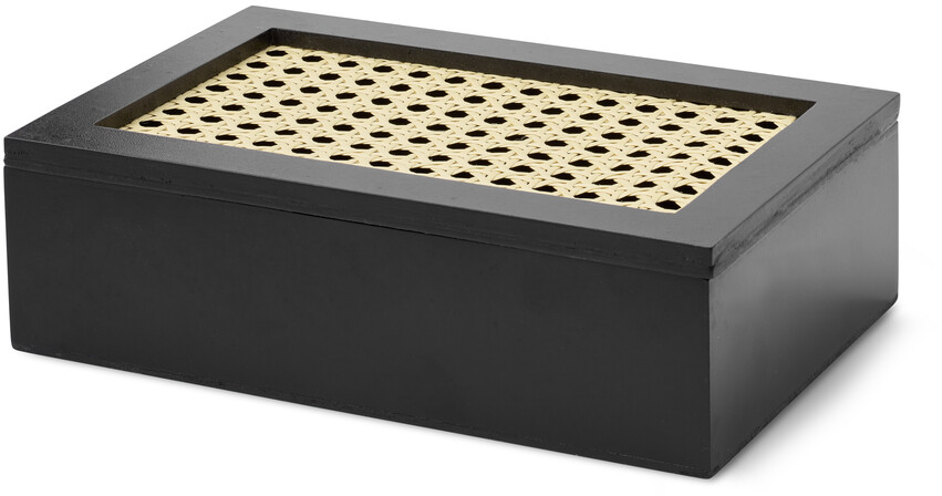 Tissu - Förvaringsbox, L 24, B 15, H 7, cm - Svart