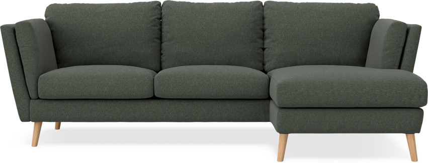 Madison Lux - 2-sits soffa med schäslong höger - Grön