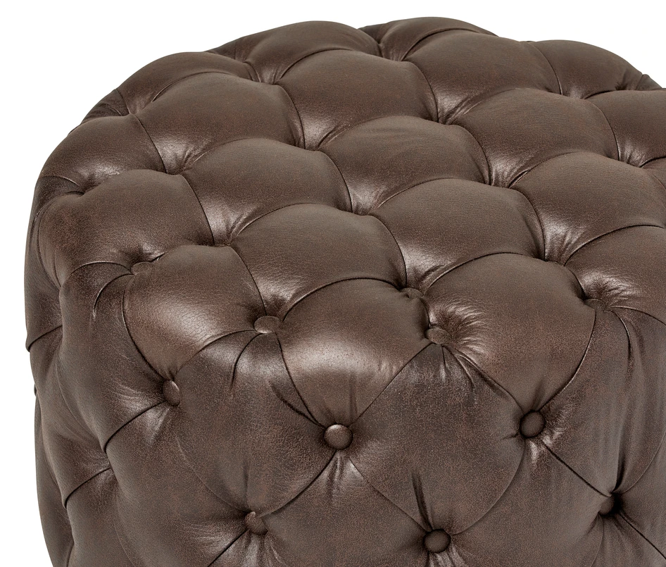 Estelle - Puff, Ø 55 cm - Brun