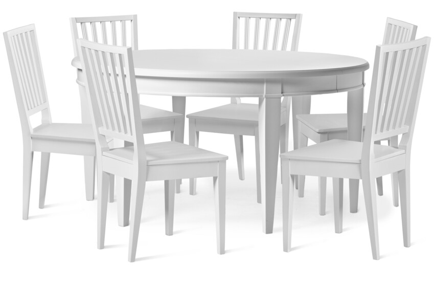 Wilma - Matgrupp med 6 stolar Wilma - Vit