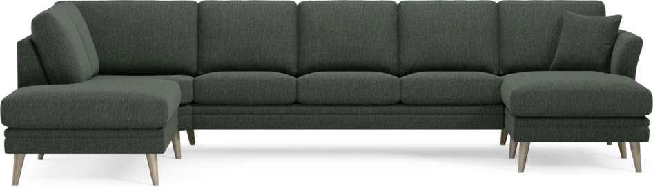 Eden - 3-sits soffa med divan vänster och schäslong höger - Grön