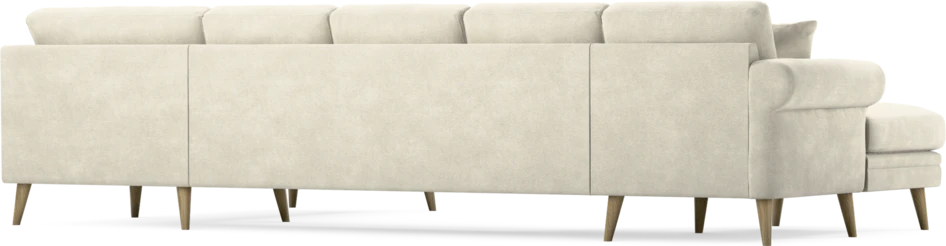 Eden - 3-sits soffa med schäslong vänster och divan höger - Vit