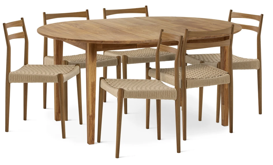 Ekerö - Matgrupp med 6 stolar Cord - Beige