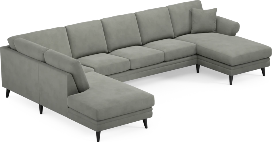 Eden - 3-sits soffa med divan vänster och schäslong höger - Grå