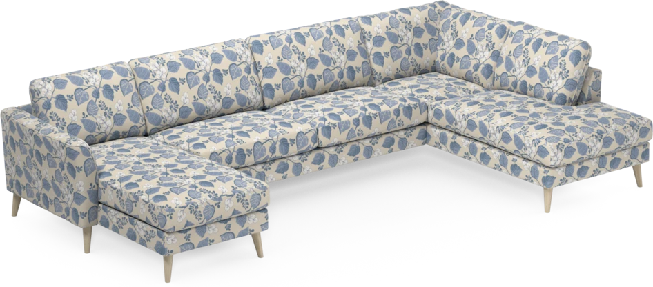 Bridge - 3-sits soffa med schäslong vänster och divan höger - Blå