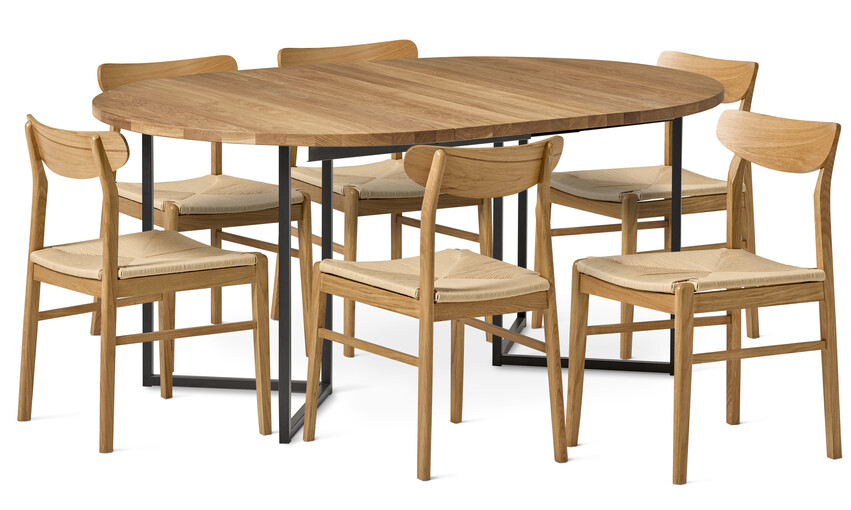 City - Matgrupp med 6 stolar Ida - Beige