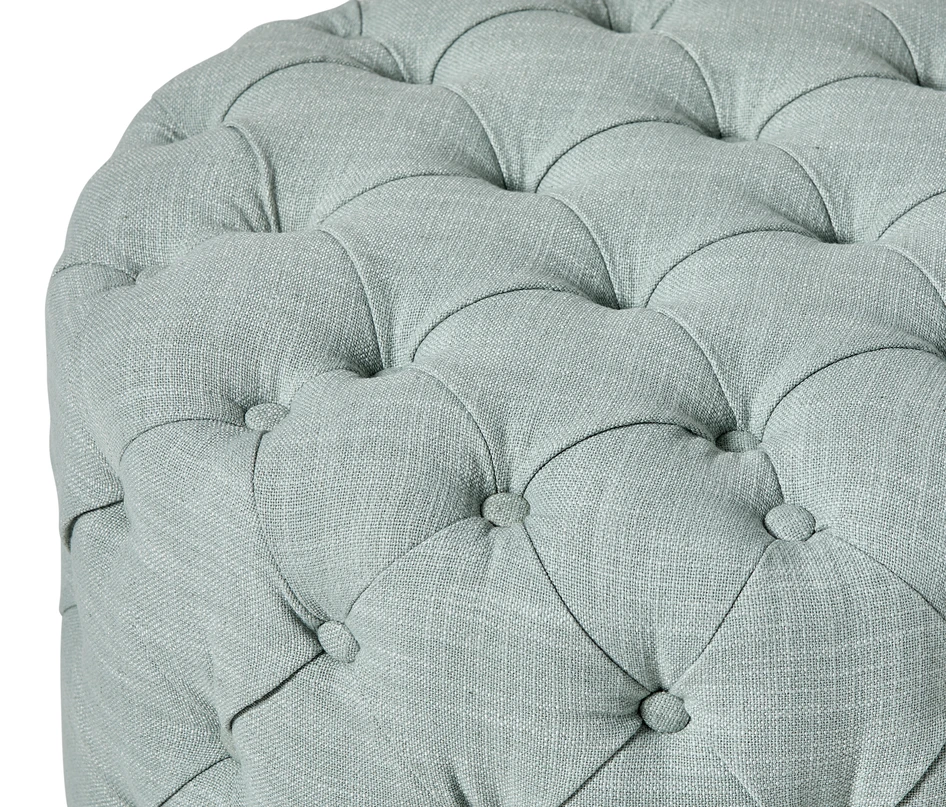 Estelle - Puff, Ø 55 cm - Grön