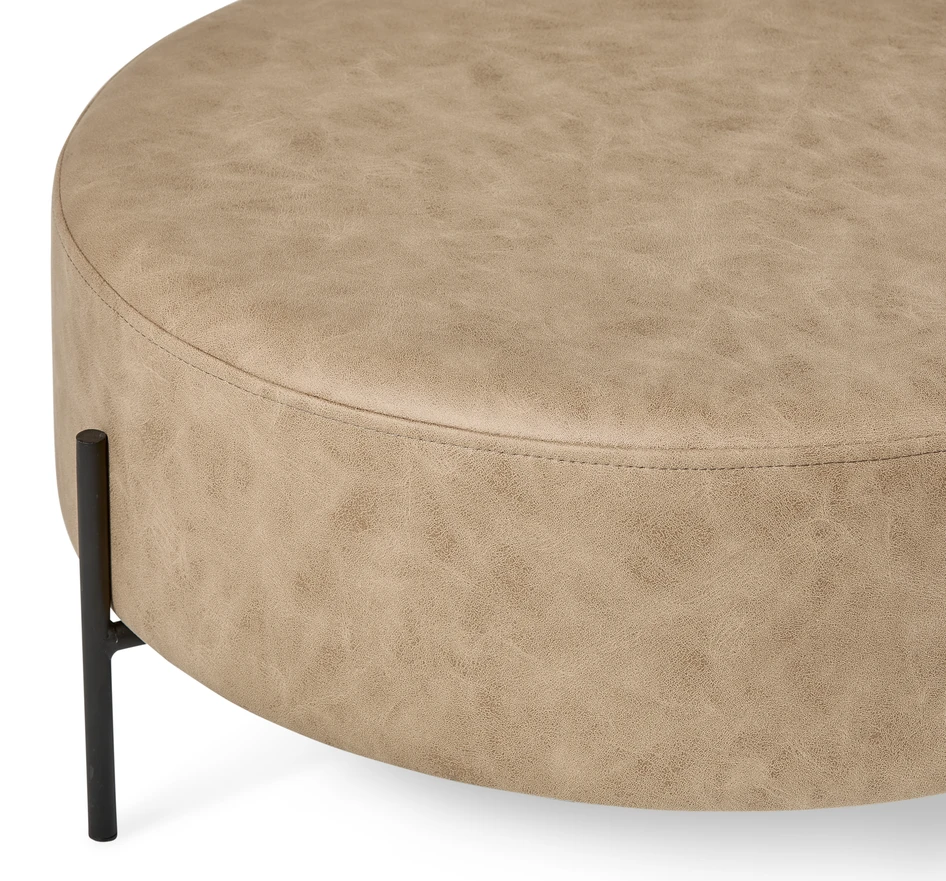 Oliver - Puff, Ø 70 cm - Beige
