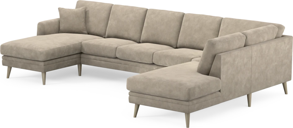 Eden - 3-sits soffa med schäslong vänster och divan höger - Beige