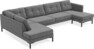 Rio - 4-sits soffa med divan vänster och schäslong höger - Grå
