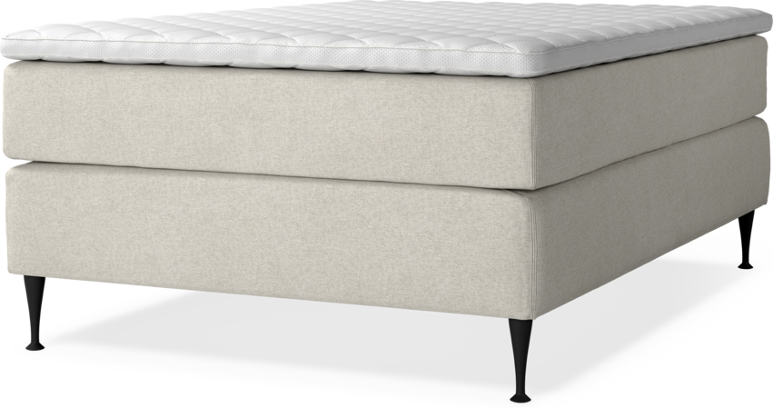 Delux Exclusive - Kontinentalsäng, enkelsäng 140 cm med bäddmadrass - Beige