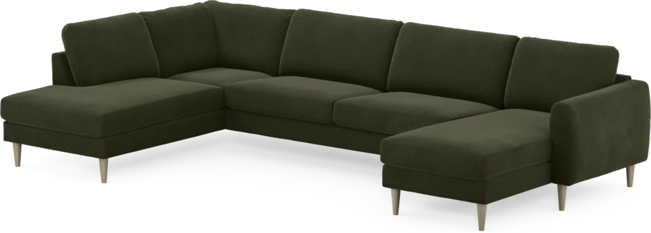 Bridge - 3-sits soffa med divan vänster och schäslong höger - Grön