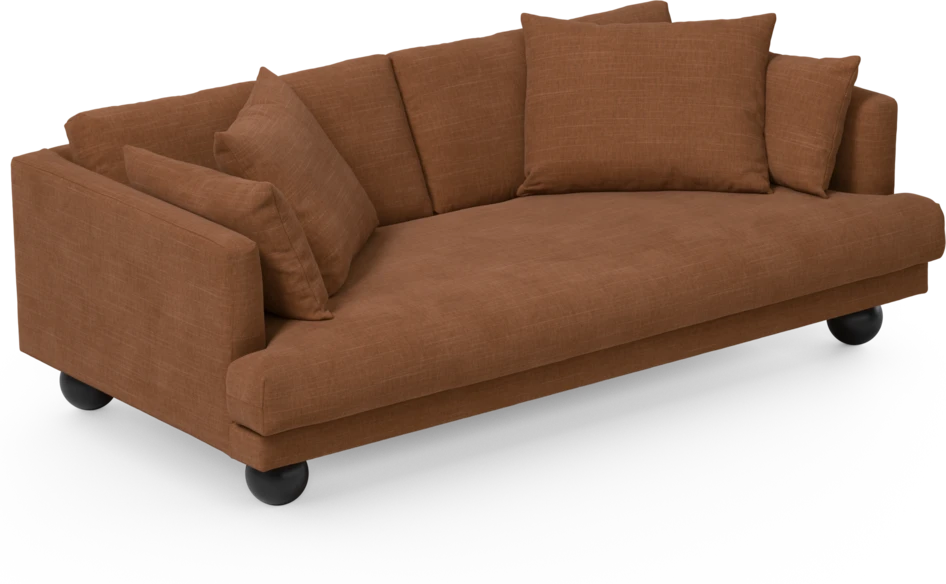 Harper - 3-sits soffa, hel dyna - Orange