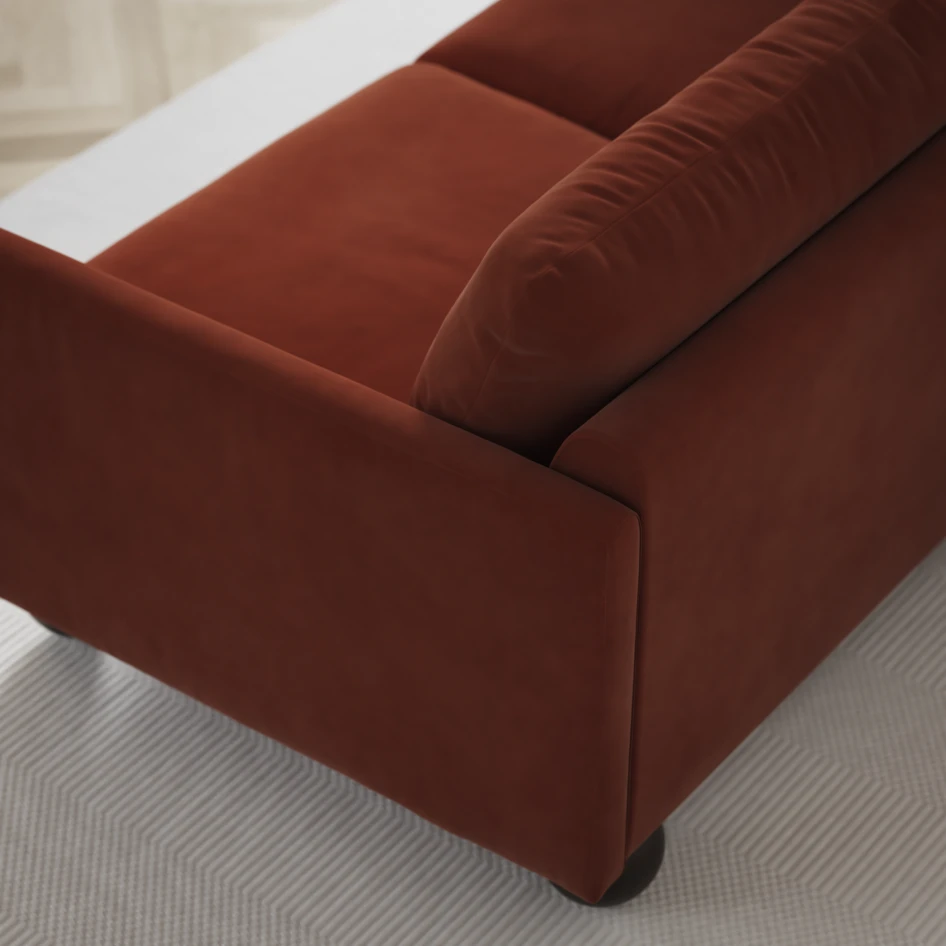 Madison - 2-sits soffa med divan vänster och schäslong höger - Röd