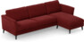 Bridge - 3-sits soffa med schäslong höger - Röd