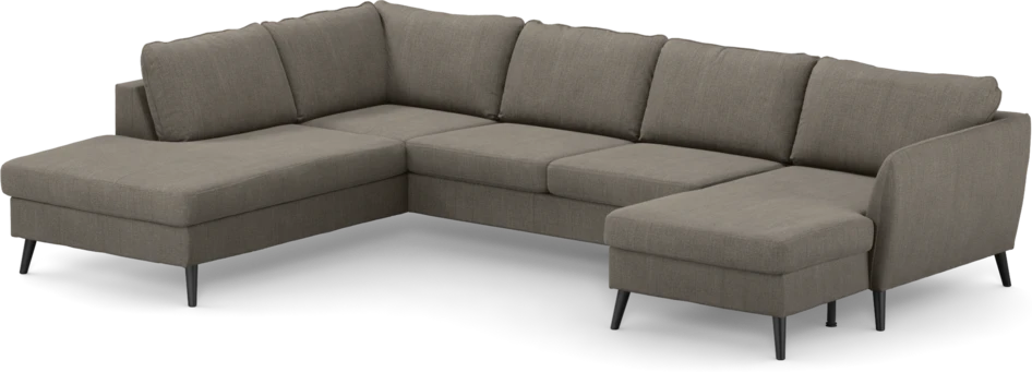 County - 3-sits soffa med divan vänster och schäslong höger - Brun