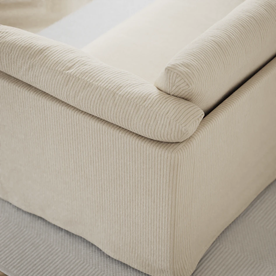Cherrie Klädsel - Klädsel till 3-sits soffa med divan höger - Vit