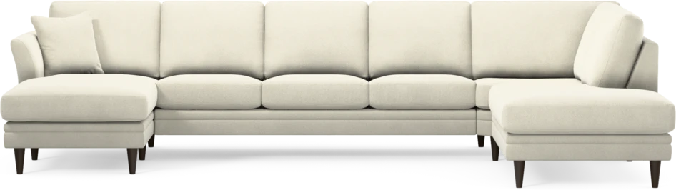 Eden - 3-sits soffa med schäslong vänster och divan höger - Vit