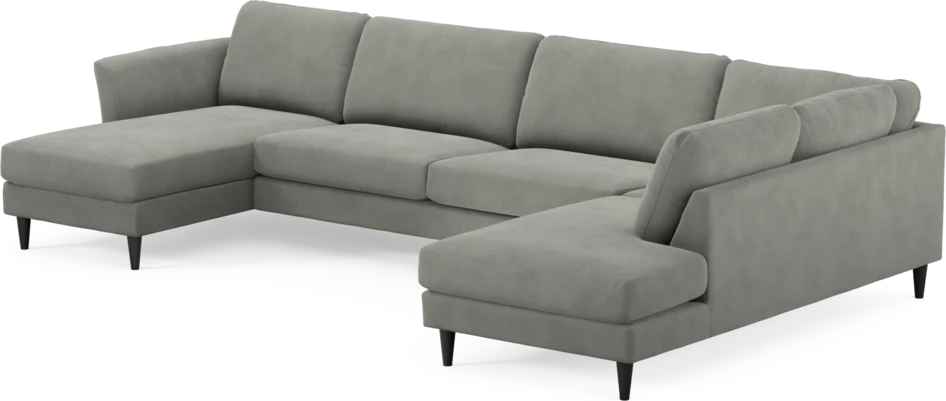 Bridge - 3-sits soffa med schäslong vänster och divan höger - Grå