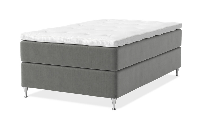 Dream Delux - Kontinentalsäng, enkelsäng med bäddmadrass Sleep Delux vit - Grå