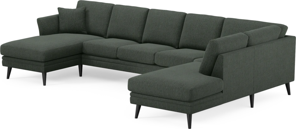 Eden - 3-sits soffa med schäslong vänster och divan höger - Grön