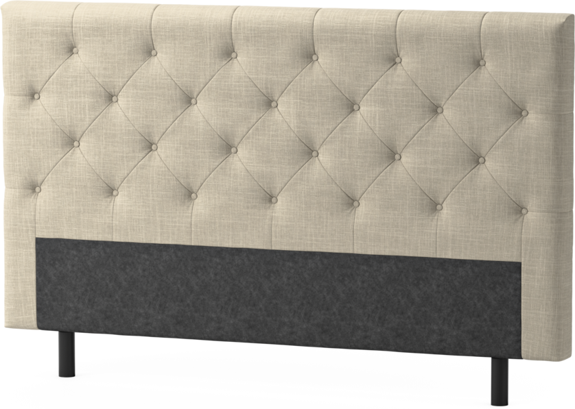 Delux Pikerad Låg - Sänggavel, 90-210 cm - Beige