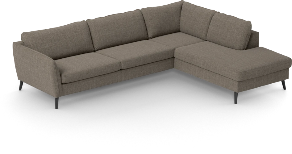 County - 2,5-sits soffa med divan höger - Brun
