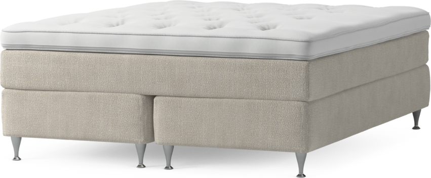 Delux Sense - Kontinentalsäng, dubbelsäng med bäddmadrass och sängben