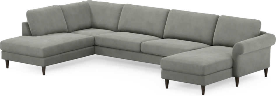 Bridge - 3-sits soffa med divan vänster och schäslong höger - Grå
