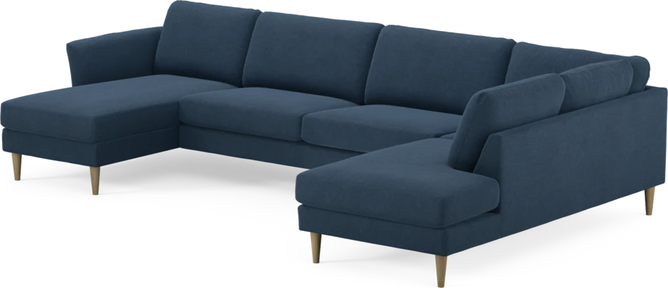 Bridge - 3-sits soffa med schäslong vänster och divan höger - Blå
