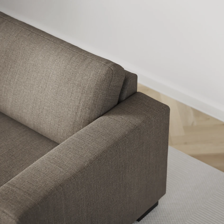Nevada - 3-sits soffa med schäslong vänster och divan höger - Brun