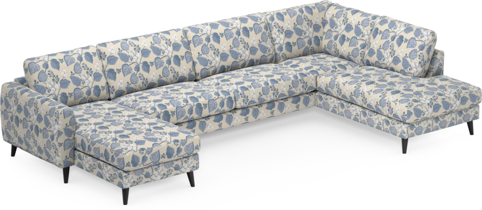Bridge - 3-sits soffa med schäslong vänster och divan höger - Blå