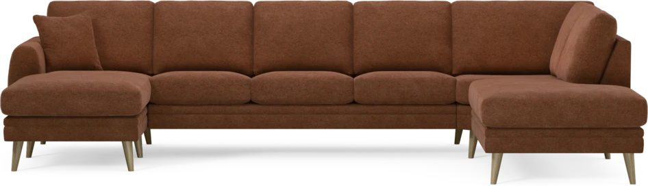 Eden - 3-sits soffa med schäslong vänster och divan höger - Orange