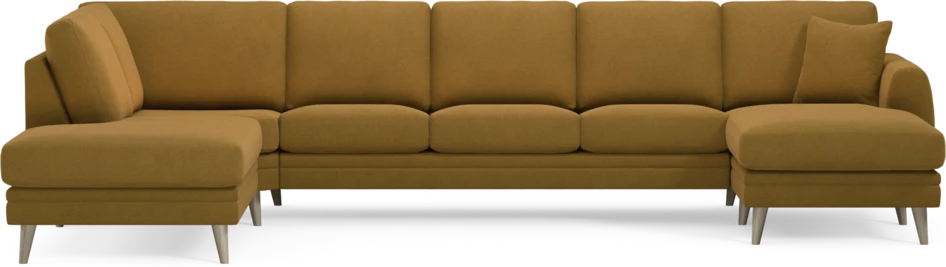 Eden - 3-sits soffa med divan vänster och schäslong höger - Gul