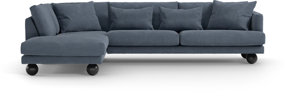 Harper - 3-sits soffa med divan vänster - Blå