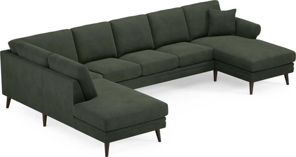Eden - 3-sits soffa med divan vänster och schäslong höger - Grön