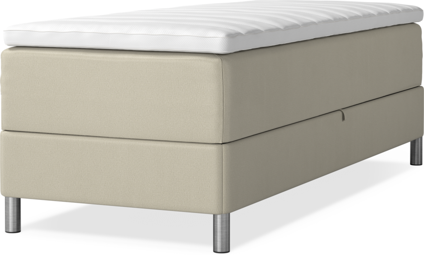 Roma Family - Förvaringssäng, enkelsäng med bäddmadrass, B 80-120 - Beige