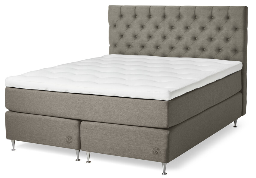 Särö Exclusive - Kontinentalsäng, dubbelsäng med bäddmadrass Särö Excl och pikerad sänggavel L - Brun