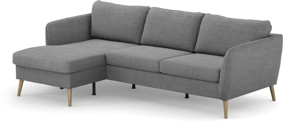 County - 3-sits soffa med flyttbar schäslong - Grå