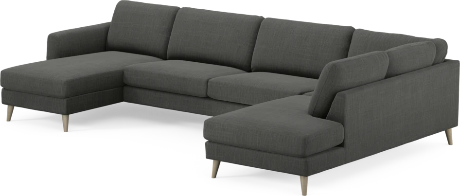 Bridge - 3-sits soffa med schäslong vänster och divan höger - Grå