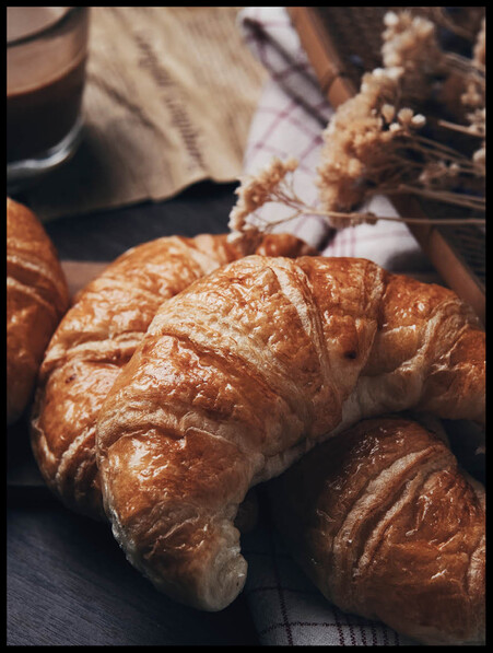 Croissant Frukost - Poster - Beige