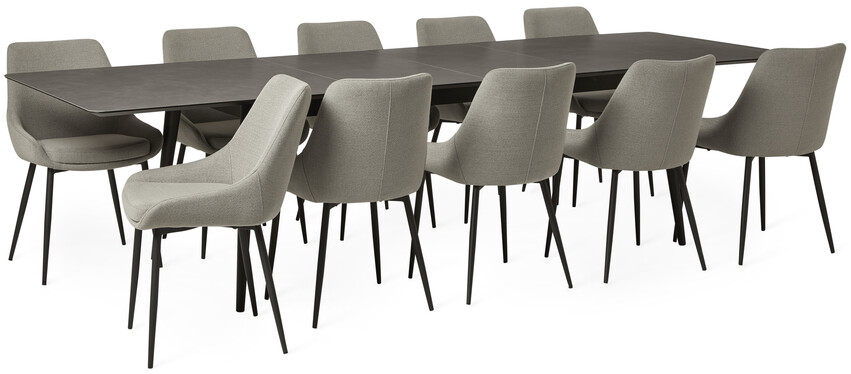 Edge - Matgrupp med 10 stolar Leon - Beige