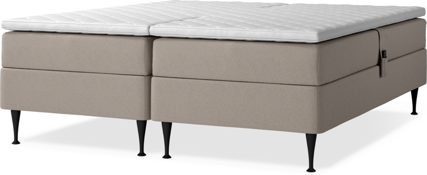 Delux Sense - Ställbar säng, dubbelsäng med bäddmadrass - Beige