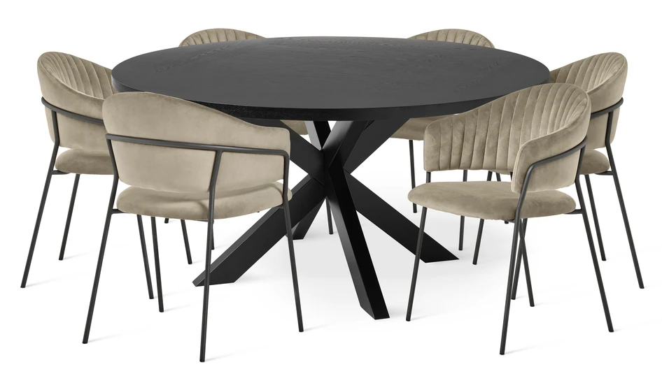 Odessa - Matgrupp med 6 karmstolar Sharon - Beige