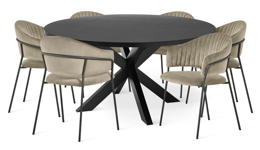 Odessa - Matgrupp med 6 karmstolar Sharon - Beige