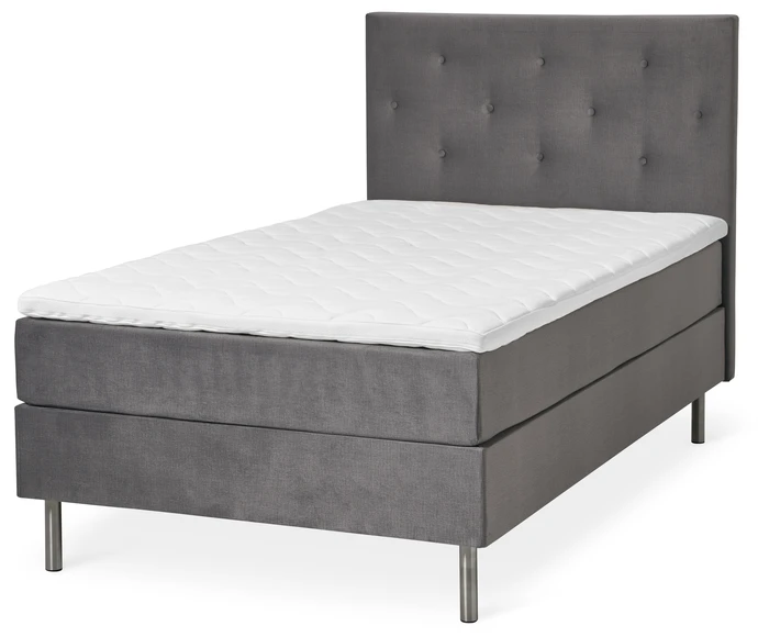 Milano, Kontinentalsäng, enkelsäng med bäddmadrass Lux och sänggavel